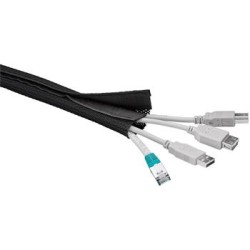 goobay Pás na svazování kabelů, suchý zip, délka 1.80m a šířka 2-4cm, černá barva