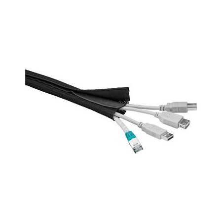 goobay Pás na svazování kabelů, suchý zip, délka 1.80m a šířka 2-4cm, černá barva