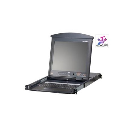 ATEN 16-port Cat.5 KVM PS/2+USB, OSD, rack DualRail, 17" LCD, touchpad, klávesnice