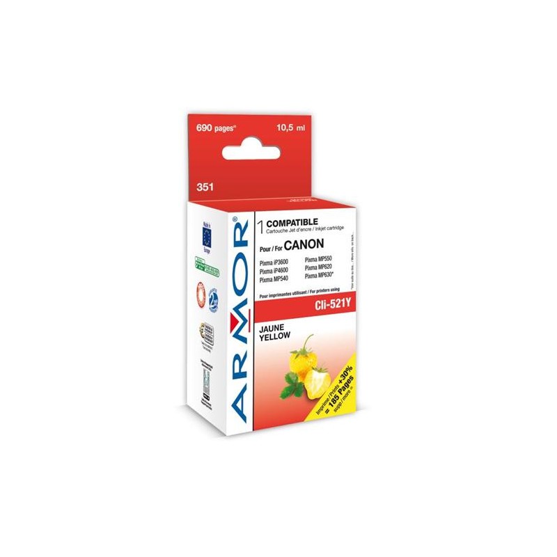 ARMOR ink-jet pro Canon iP3600, yellow, komp.s CLI521Y, s čipem, k.č.351, 11ml