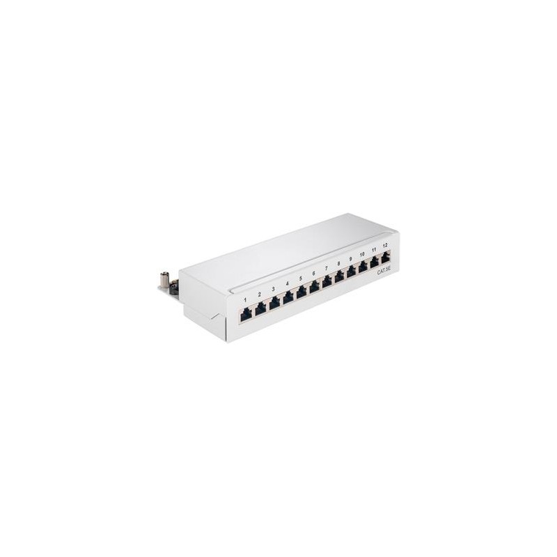 PremiumCord Mini Desktop Patch Panel Cat5e, 12xRJ45 stíněná