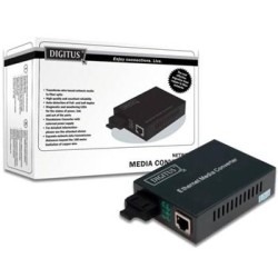DIGITUS 10/100Base-TX to 100Base-FX Singlemode Dual Fiber ST connector 20km