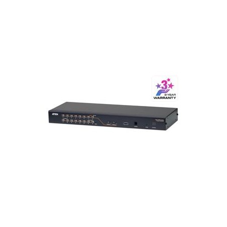ATEN 16-port Cat5 KVM PS/2+USB, OSD, rack, SUN, 2x console