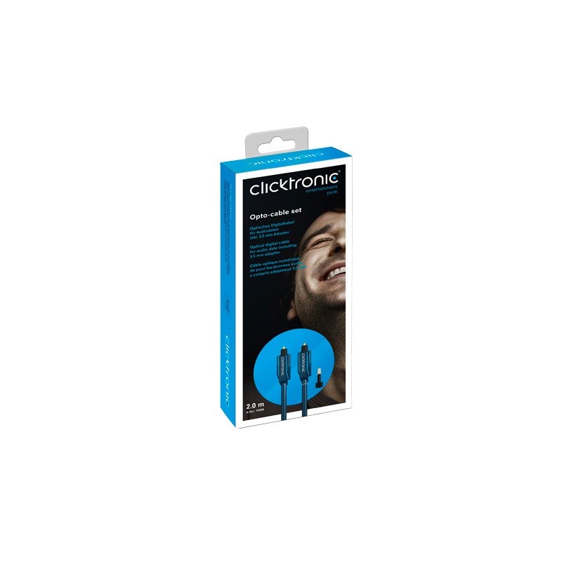 ClickTronic HQ Optický kabel Toslink TOS male - TOS male, s redukcí na 3.5mm, 2m