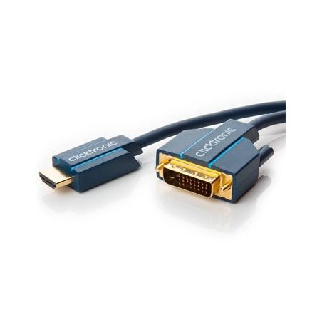 ClickTronic HQ OFC kabel HDMI male DVI-D male (24+1), zlacené, 7,5m