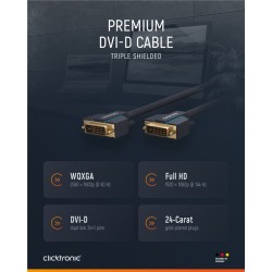 ClickTronic HQ OFC kabel DVI-D(24+1) male DVI-D(24+1) male, Dual Link, 20m