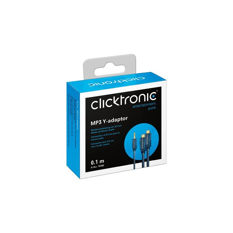 ClickTronic HQ OFC Y redukce Jack 3,5mm - 2x Cinch stereo, M/F, 10cm