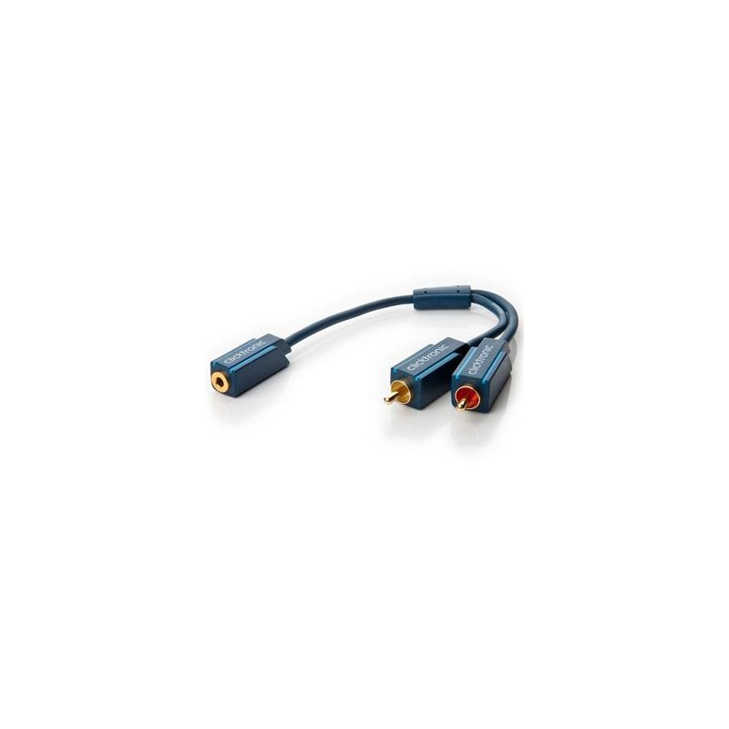 ClickTronic HQ OFC Y redukce Jack 3,5mm - 2x Cinch stereo, F/M, 10cm