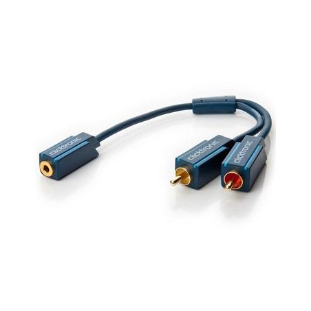 ClickTronic HQ OFC Y redukce Jack 3,5mm - 2x Cinch stereo, F/M, 10cm