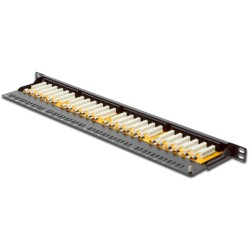 DIGITUS Patch panel, Cat6 19" 24xUTP RJ45, 0.5U výška, černý