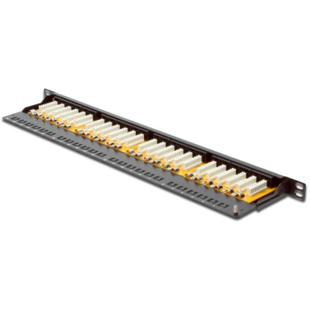 DIGITUS Patch panel, Cat6 19" 24xUTP RJ45, 0.5U výška, černý