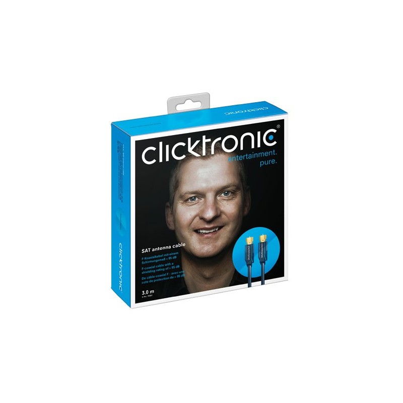 ClickTronic HQ OFC Satelitní antenní kabel F/male - F/male, ferrity, 15m