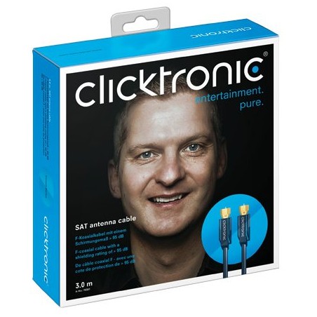 ClickTronic HQ OFC Satelitní antenní kabel F/male - F/male, ferrity, 15m