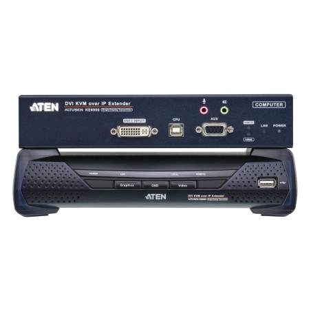 ATEN Zařízení pro ovládání DVI KVM OverNet, rack, RS-232, více počítačů, více ovládacích míst