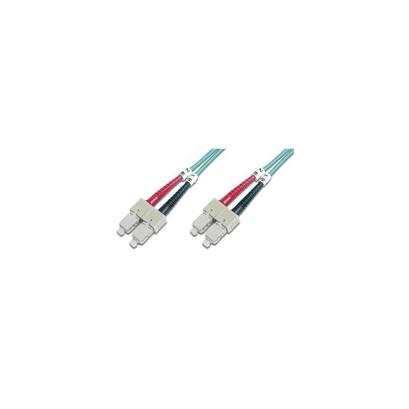DIGITUS Fiber Optic Patch Cord, SC/SC Multimode 50/125 µ, OM3, Duplex, 1m