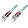 DIGITUS Fiber Optic Patch Cord, ST/ST Multimode 50/125 µ, OM3, Duplex, 1m