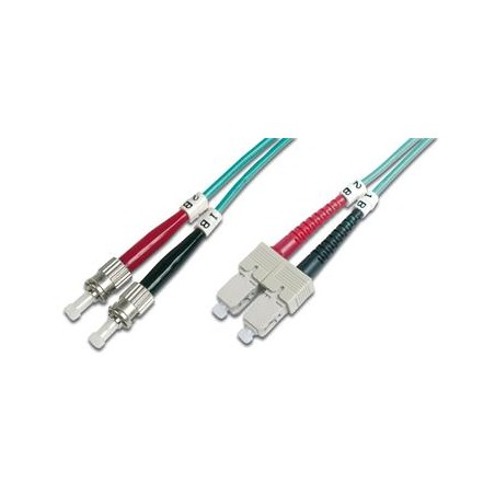 DIGITUS Fiber Optic Patch Cord, ST/SC Multimode 50/125 µ, OM3, Duplex, 2m