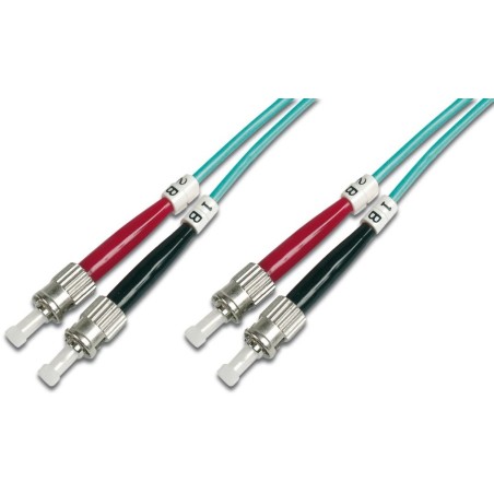 DIGITUS Fiber Optic Patch Cord, ST/ST Multimode 50/125 µ, OM3, Duplex, 5m
