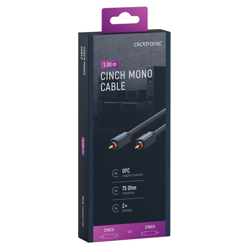 ClickTronic HQ OFC 1xCINCH - 1xCINCH propojovací kabel, M/M, 1m