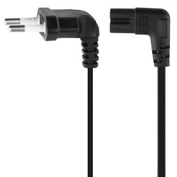 PREMIUMCORD Kabel síťový 230V k magnetofonu se zahnutými konektory 3m