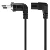 PREMIUMCORD Kabel síťový 230V k magnetofonu se zahnutými konektory 3m