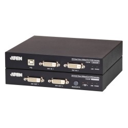 ATEN Extender PC-konzole DVI, DualView, HDBaseT 2.0, USB, RS-232, audio, 1920 x 1200 bodů/100m