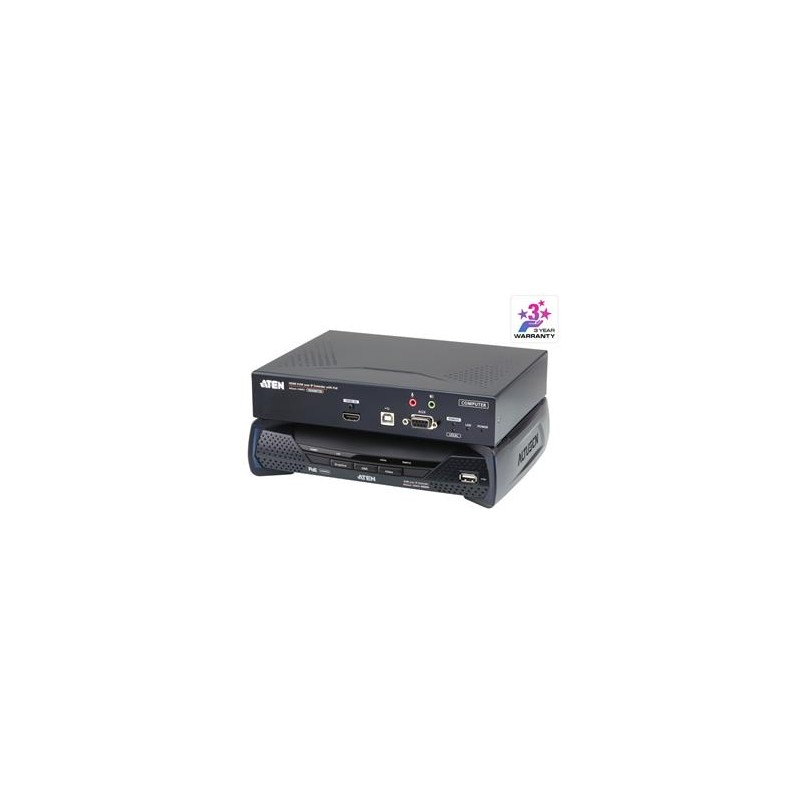 ATEN Zařízení pro ovládání 4K HDMI KVM, OverNet, rack, USB, audio, RS-232, SFP, PoE