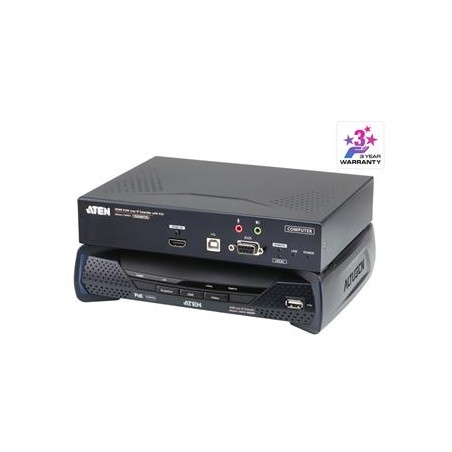 ATEN Zařízení pro ovládání 4K HDMI KVM, OverNet, rack, USB, audio, RS-232, SFP, PoE