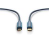 ClickTronic HQ OFC Kabel USB-C/male - USB 2.0 Micro-B/male, modrý, 50cm