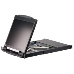 ATEN 16-port KVM PS/2+USB, OSD, dual rail rack, 19" LCD, touchpad, klávesnice