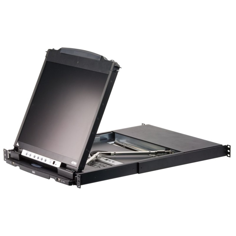 ATEN 16-port KVM PS/2+USB, OSD, dual rail rack, 19" LCD, touchpad, klávesnice