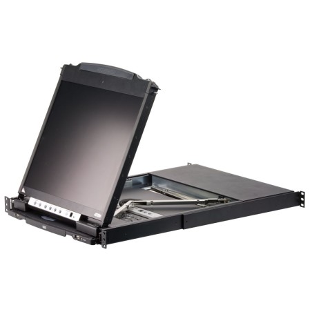 ATEN 16-port KVM PS/2+USB, OSD, dual rail rack, 19" LCD, touchpad, klávesnice