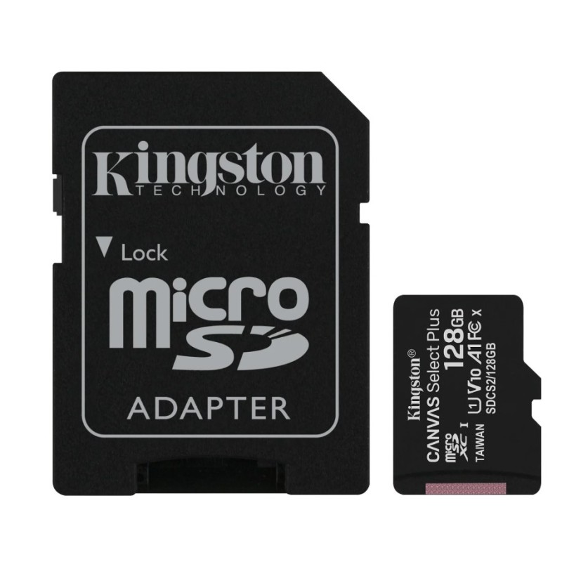 Kingston 128GB Micro SDXC Canvas Select 100MB/s UHS-I + adaptér