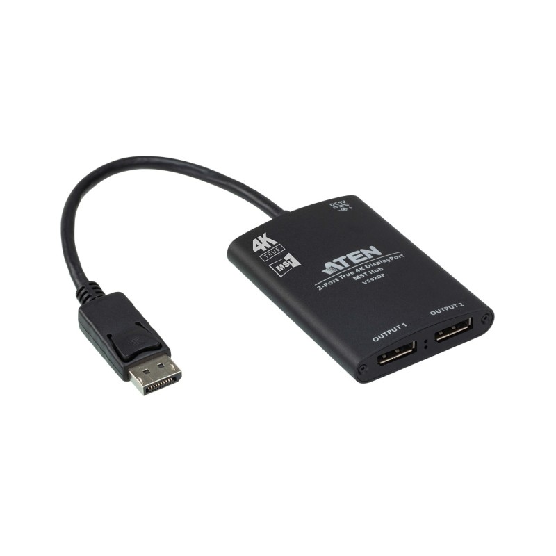 ATEN 2 port True 4K DisplayPort rozbočovač a MST hub