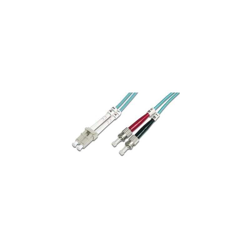 DIGITUS Fiber Optic Patch Cord, LC/ST Multimode 50/125 µ, OM3, Duplex, 1m
