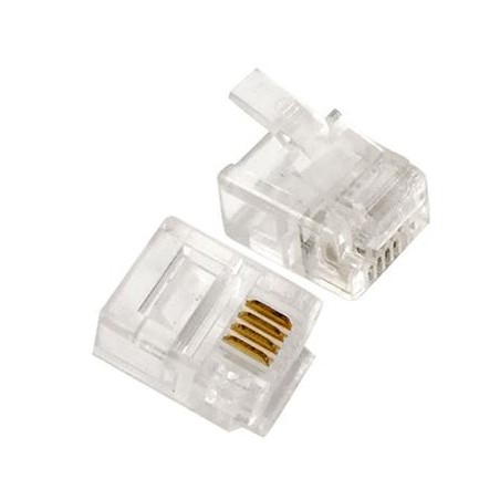 Konektor telefonní RJ11 6/4 piny, balení 10ks