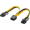 PremiumCord Napájecí kabel 8 kolíkový samice na duální 6+2 samec pro PCIe karty