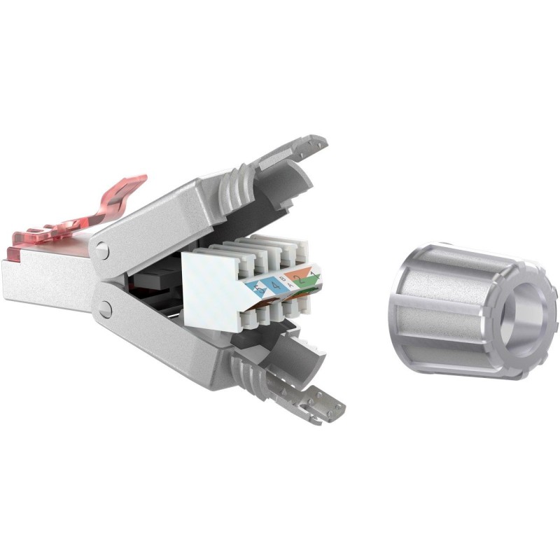 Konektor RJ45 8pinů Cat6 stíněný - montáž bez nástroje, průměr kabelu AWG 22/1 - 26/1