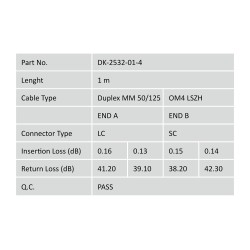 DIGITUS Fiber Optic Patch Cord, LC/SC Multimode 50/125 µ, OM4, Duplex, 5m