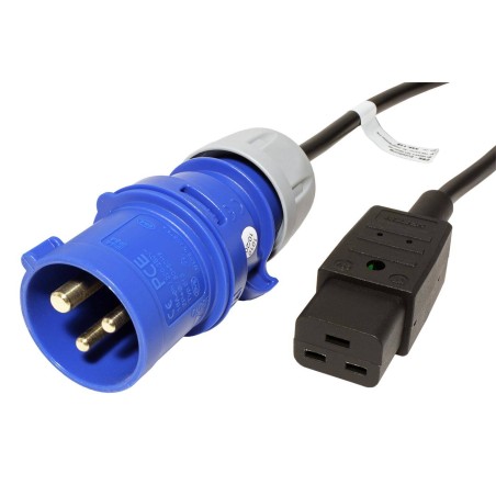 BACHMANN Kabel síťový IEC60309 - IEC320 C19, 16A, černý, 3 m
