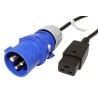 BACHMANN Kabel síťový IEC60309 - IEC320 C19, 16A, černý, 3 m