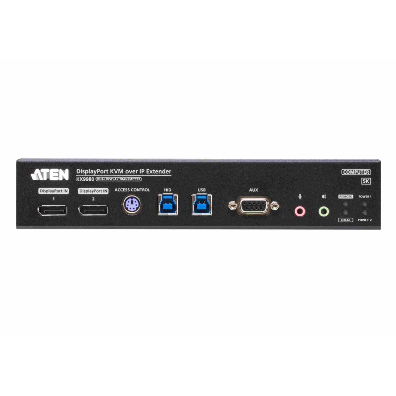 ATEN 5K DisplayPort Dual Display KVM po IP - vysílací jednotka