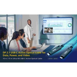 ATEN Ultra HD USB-C 3.2 gen2 aktivní optická prodlužka 15m, 60W PD