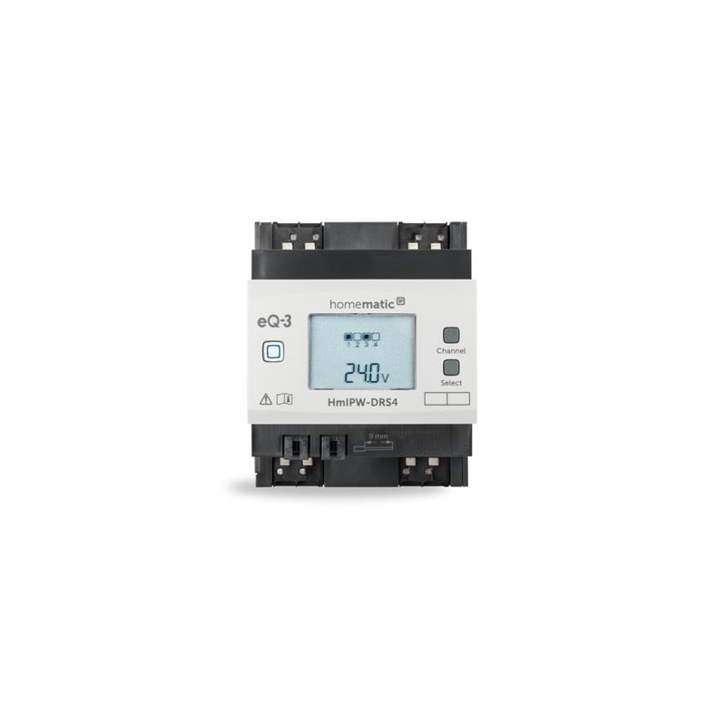 Homematic IP Drátový spínací akční člen s LCD - až 64A, na DIN lištu, 4 kanály - HmIPW-DRS4