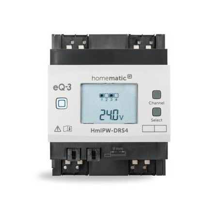 Homematic IP Drátový spínací akční člen s LCD - až 64A, na DIN lištu, 4 kanály - HmIPW-DRS4