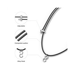 PLAUD Note Pin Lanyard Black - Řemínek na krk, černý