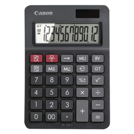 Canon kalkulačka AS-120 II EMEA DBL, 4722C003, černá, stolní, dvanáctimístná, výpočet DPH, celkový součet