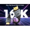 PremiumCord Ultra HD HDMI 2.2 kabel 16K@60Hz, 8K@240Hz, 4K@480Hz zlacené 2m