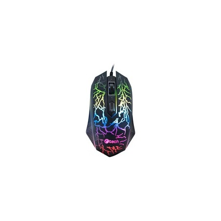 C-TECH herní myš Tychon (GM-03P), casual gaming, herní, 7 barev podsvícení, 3200DPI, USB