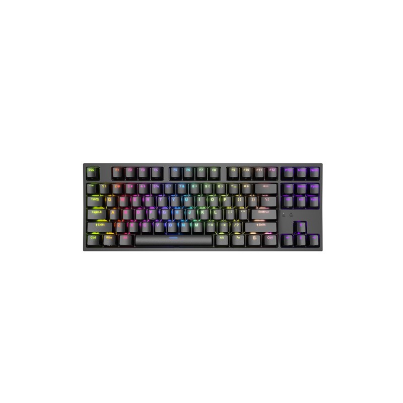 Genesis herní mechanická klávesnice THOR 404/RGB/Gateron Yellow Pro/Drátová USB/US layout/Černá